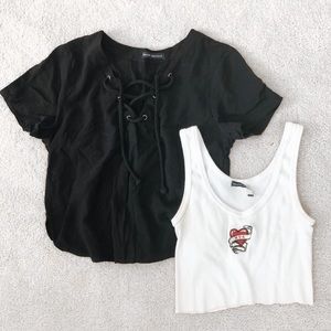 2 pc brandy melville crop top bundle